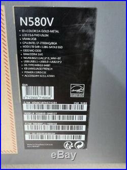 ASUS N580V VivoBook i7 16 go SSD128 + disque 1 téra GTX 1050