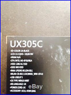 ASUS Zenbook UX305C 13.3 8GB RAM Windows 10 Intel Core m3-6Y30 128GB SSD