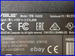 Asus E402B /14/AMD A9/Ram 4Go/SSD 128Go/R5/W11/Garanti 1an