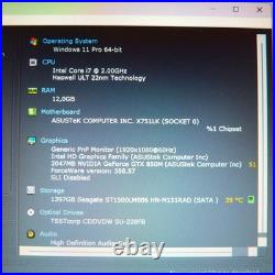 Asus F751 VivoBook ICECOOL 17 pouces FULLHD i7 l 1500 Go Windows 11 12 Go RAM