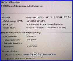 Asus G771J Extreme Gaming Laptop I7 Nvidia GeForce 960m 4gb 1.5Tb Ssd 16GB Ram