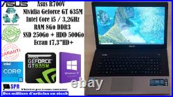 Asus R700V Écran 17HD Intel Core i5 Nvidia GT 635M SSD + HDD Windows 10 pro Asus R700V Écran 17HD Intel Core i5 Nvidia GT 635M SSD + HDD Windows 10 pro