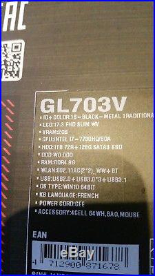 Asus ROG GL703VD-GC065T PC portable Gamer 17 Full HD (Sac a dos-Souris) Neuf