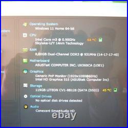 Asus UX360C ZenBook FLIP 360 METAL UltraBook l 13 pouces TOUCH l Windows 11 SSD