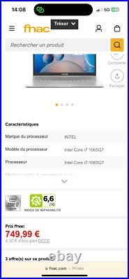 Asus vivobook core i7 gris occasion en bon état