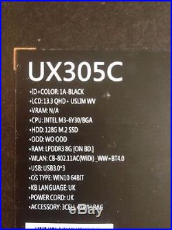 Brand New & Sealed Asus Zenbook UX305 13.3 Ultrabook IntelM3-6Y30/BGA 8GB 128GB