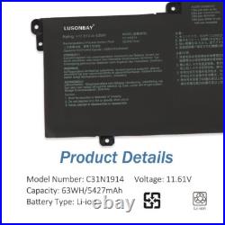 C31N1914 Batterie d'ordinateur portable pour Asus ZenBook 14 UX425UG UX425QA