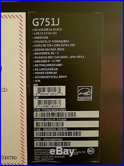 GAMING LAPTOP ASUS G751 SSD 128GB 16GB Ram 3GB VRAM BLURAY WINDOWS 10 BRAND NEW