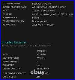 PC BE ASUS X550CA 15.6 Core i3, W11, 8Go, SSD 256Go et batterie en bon état PC BE ASUS X550CA 15.6 Core i3, W11, 8Go, SSD 256Go et batterie en bon état
