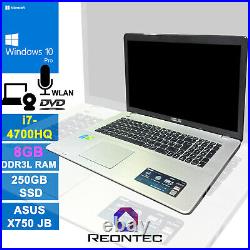 PC Portable Asus X750JB Intel i7-4700HQ Windows 10 Pro 250GB SSD 8GB RAM