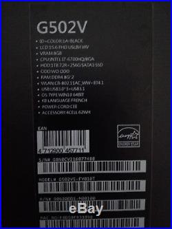 PC portable Gamer ASUS ROG G502VS-FY010T i7 GTX1070