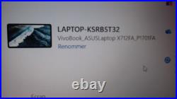 Pc portable Asus Vivobook X712FA P1701FA HD+, 8GB RAM, SSD 240GB, W11 pro 25H2