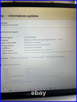 Pc portable Asus Vivobook x512d amd ryzen-3700u 256go ram 8go Windows 11
